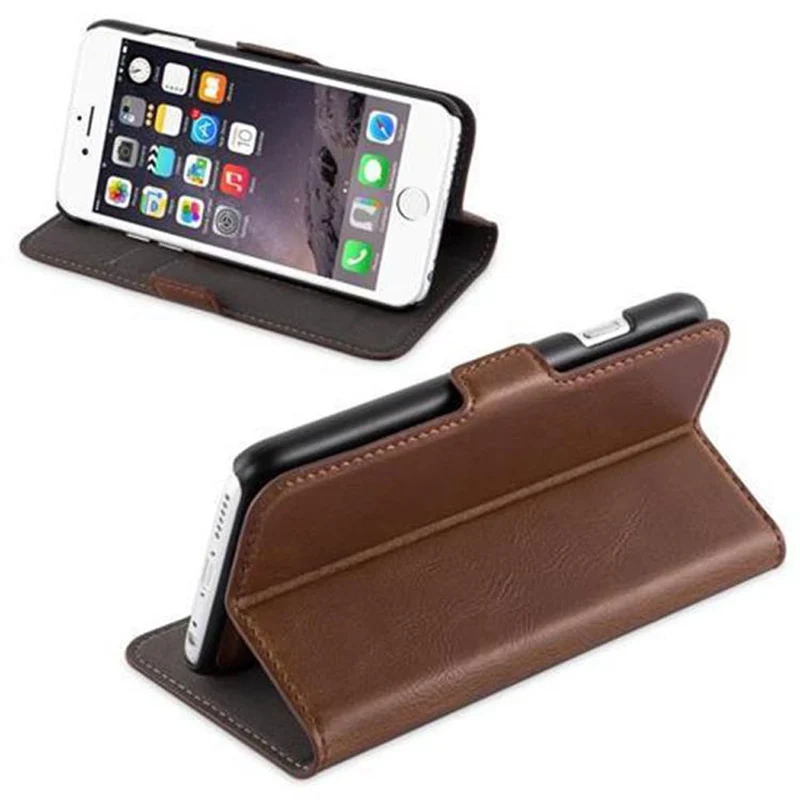 Cadorabo Hülle kompatibel mit Apple iPhone 6 / 6S Schutzhülle im 2-in-1 Design mit Standfunktion und Kartenfach