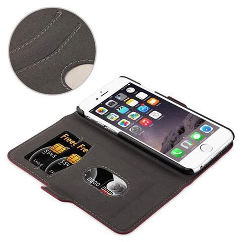 Cadorabo Hülle kompatibel mit Apple iPhone 6 / 6S Schutzhülle im 2-in-1 Design mit Standfunktion und Kartenfach