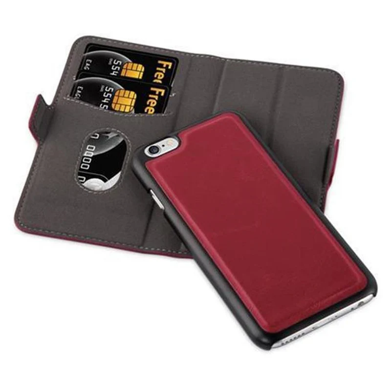 Cadorabo Hülle kompatibel mit Apple iPhone 6 / 6S Schutzhülle im 2-in-1 Design mit Standfunktion und Kartenfach