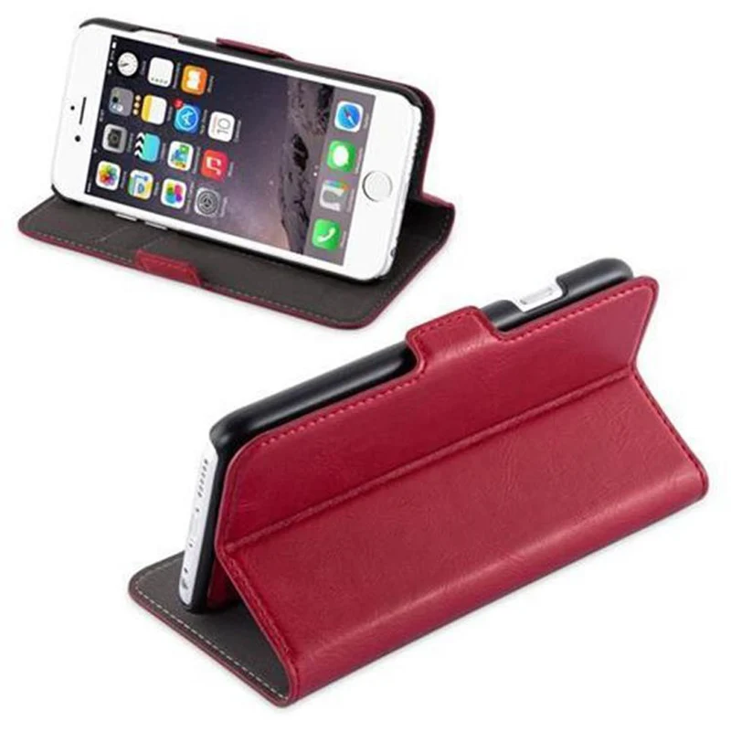 Cadorabo Hülle kompatibel mit Apple iPhone 6 / 6S Schutzhülle im 2-in-1 Design mit Standfunktion und Kartenfach