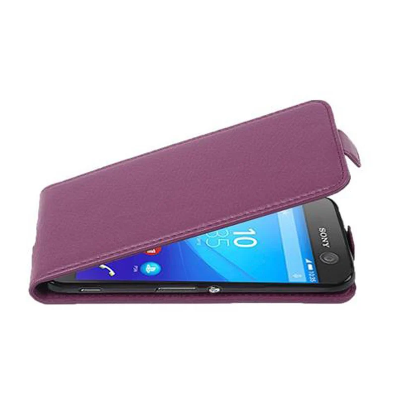 Cadorabo Hülle kompatibel mit Sony Xperia M5 Schutzhülle im Flip Design aus strukturiertem Kunstleder