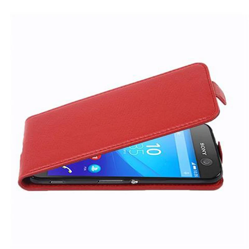 Cadorabo Hülle kompatibel mit Sony Xperia M5 Schutzhülle im Flip Design aus strukturiertem Kunstleder