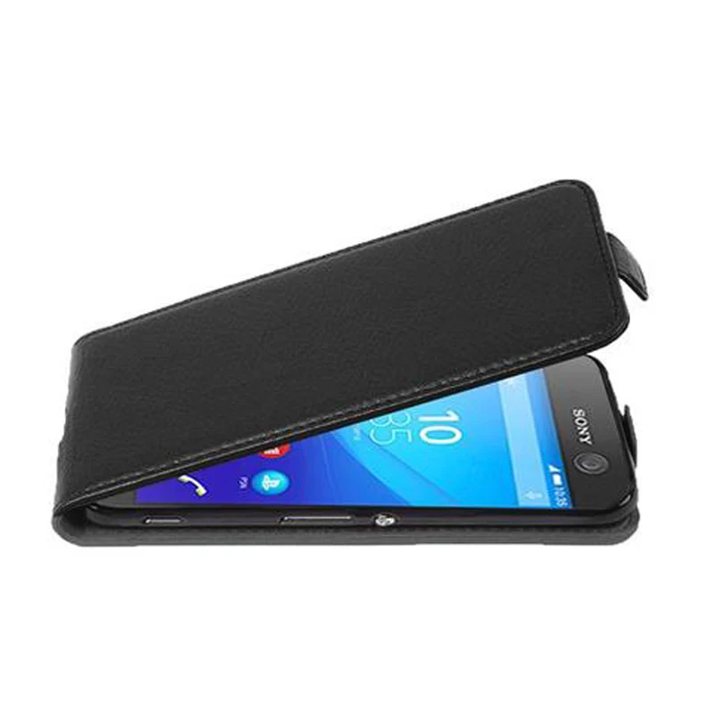 Cadorabo Hülle kompatibel mit Sony Xperia M5 Schutzhülle im Flip Design aus strukturiertem Kunstleder