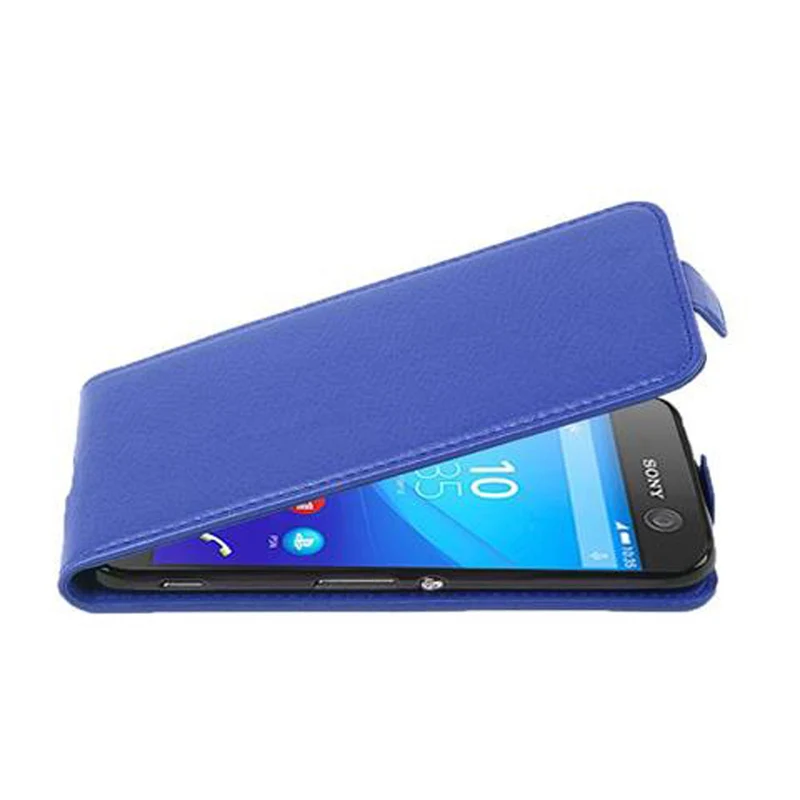 Cadorabo Hülle kompatibel mit Sony Xperia M5 Schutzhülle im Flip Design aus strukturiertem Kunstleder
