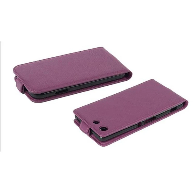 Cadorabo Hülle kompatibel mit Sony Xperia M5 Schutzhülle im Flip Design aus strukturiertem Kunstleder