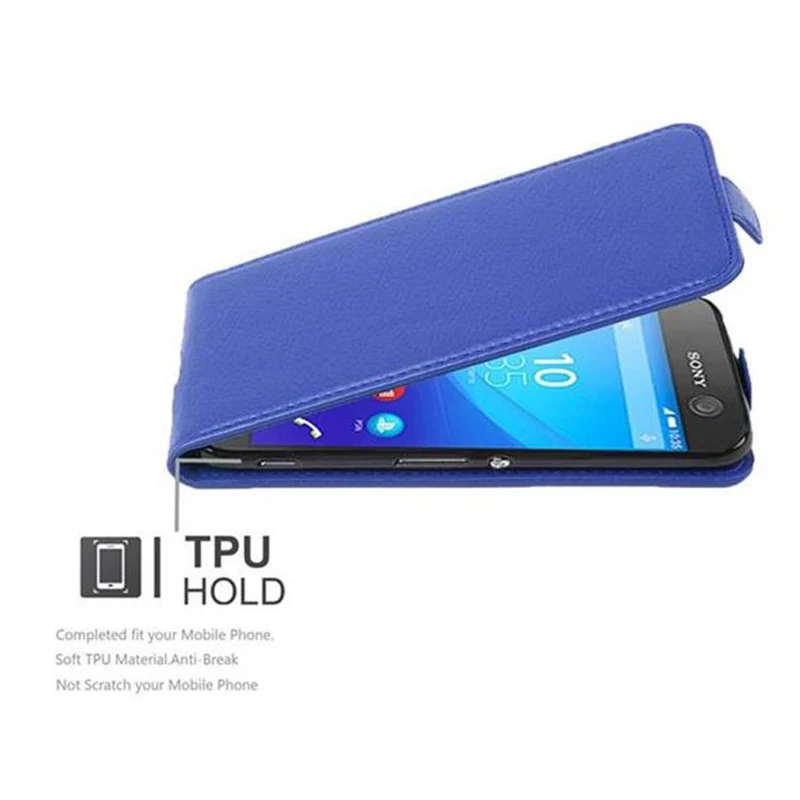 Cadorabo Hülle kompatibel mit Sony Xperia M5 Schutzhülle im Flip Design aus strukturiertem Kunstleder
