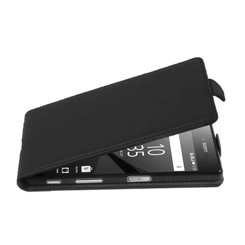 Cadorabo Hülle kompatibel mit Sony Xperia Z5 PREMIUM Schutzhülle im Flip Design aus strukturiertem Kunstleder