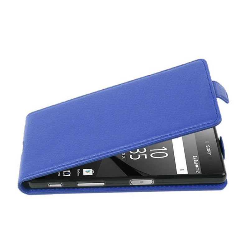 Cadorabo Hülle kompatibel mit Sony Xperia Z5 PREMIUM Schutzhülle im Flip Design aus strukturiertem Kunstleder