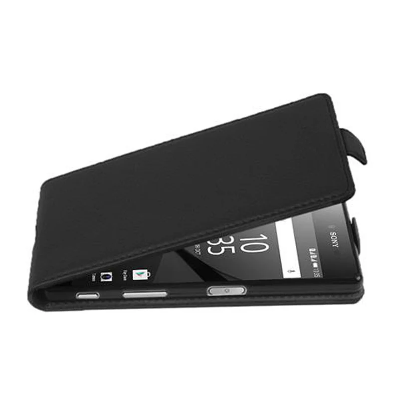 Cadorabo Hülle kompatibel mit Sony Xperia Z5 COMPACT Schutzhülle im Flip Design aus strukturiertem Kunstleder