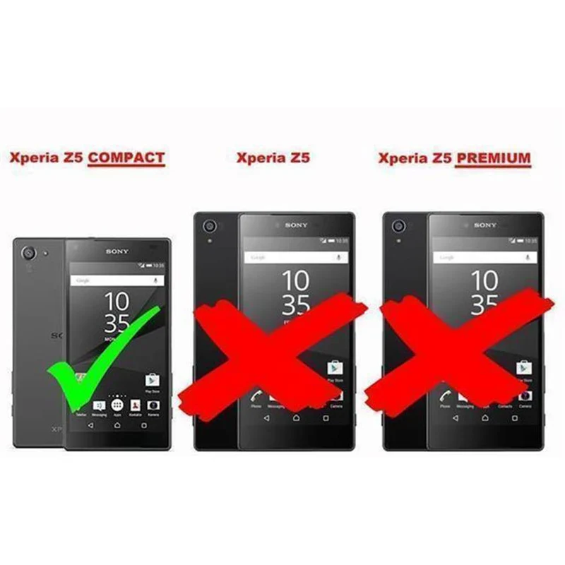 Cadorabo Hülle kompatibel mit Sony Xperia Z5 COMPACT Schutzhülle im Flip Design aus strukturiertem Kunstleder