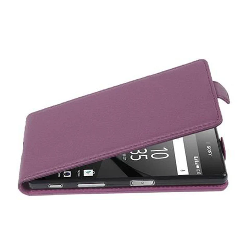 Cadorabo Hülle kompatibel mit Sony Xperia Z5 Schutzhülle im Flip Design aus strukturiertem Kunstleder