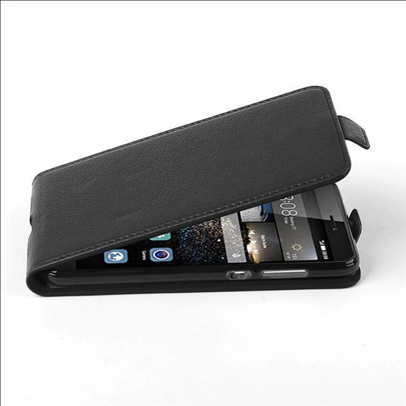 Cadorabo Hülle kompatibel mit Huawei P8 LITE 2017 / P9 LITE 2017 Schutzhülle im Flip Design aus strukturiertem Kunstleder
