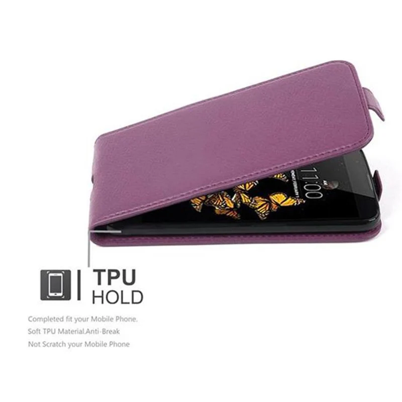 Cadorabo Hülle kompatibel mit LG K8 2016 Schutzhülle im Flip Design aus strukturiertem Kunstleder