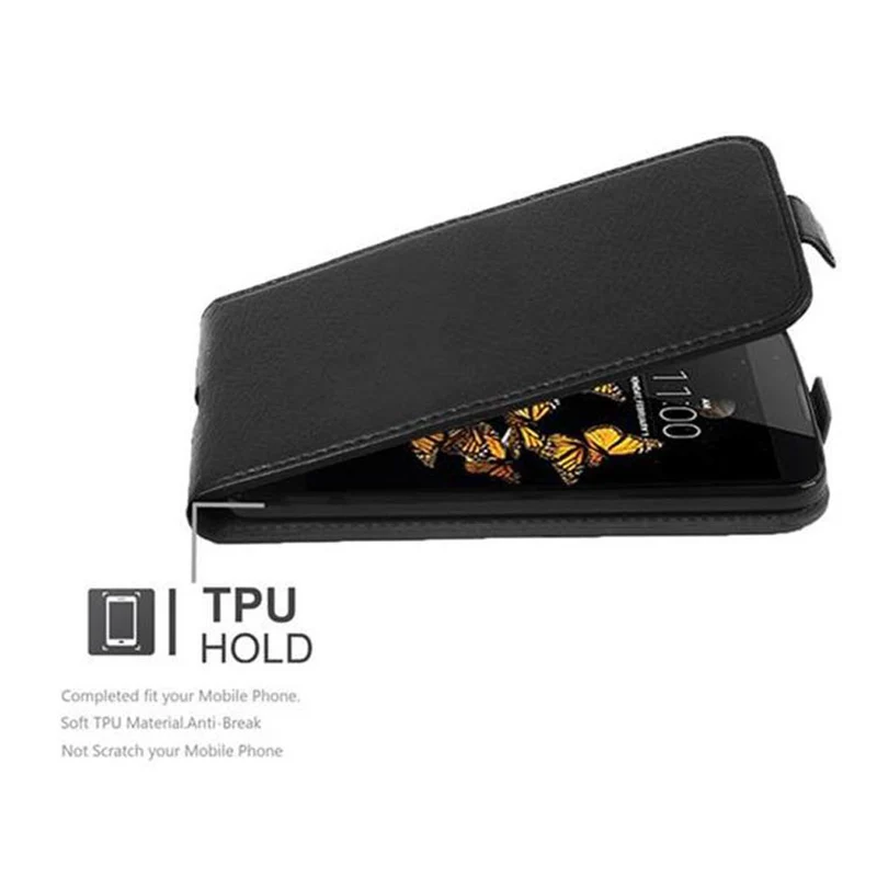 Cadorabo Hülle kompatibel mit LG K8 2016 Schutzhülle im Flip Design aus strukturiertem Kunstleder