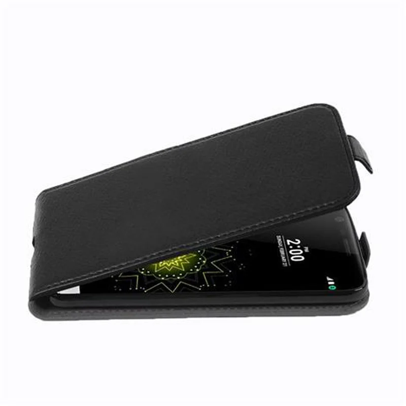 Cadorabo Hülle kompatibel mit LG G5 Schutzhülle im Flip Design aus strukturiertem Kunstleder