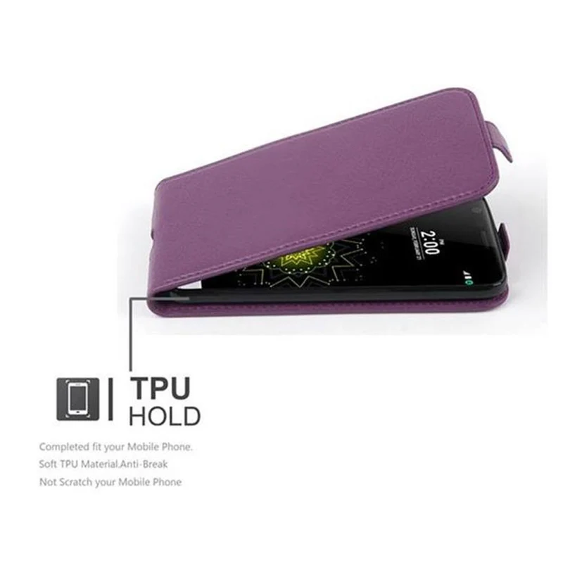 Cadorabo Hülle kompatibel mit LG G5 Schutzhülle im Flip Design aus strukturiertem Kunstleder