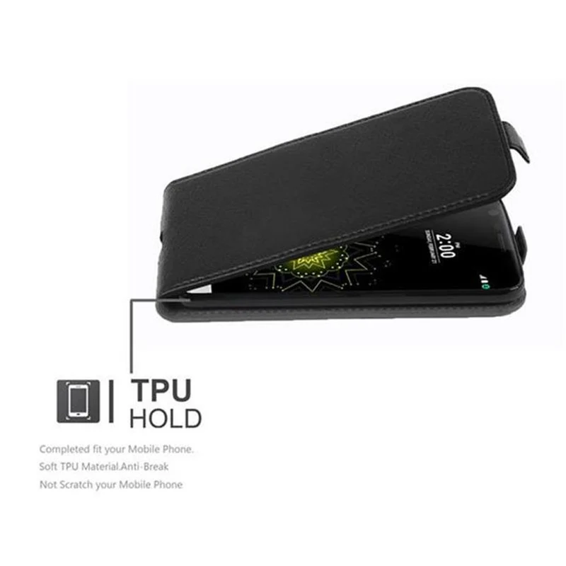 Cadorabo Hülle kompatibel mit LG G5 Schutzhülle im Flip Design aus strukturiertem Kunstleder