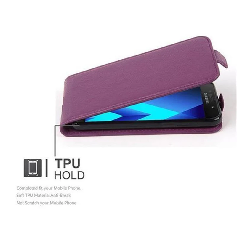 Cadorabo Hülle kompatibel mit Samsung Galaxy A3 2017 Schutzhülle im Flip Design aus strukturiertem Kunstleder
