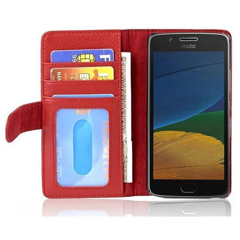 Cadorabo Hülle kompatibel mit Motorola MOTO G5 Schutzhülle mit Magnetverschluss und 3 Kartenfächern