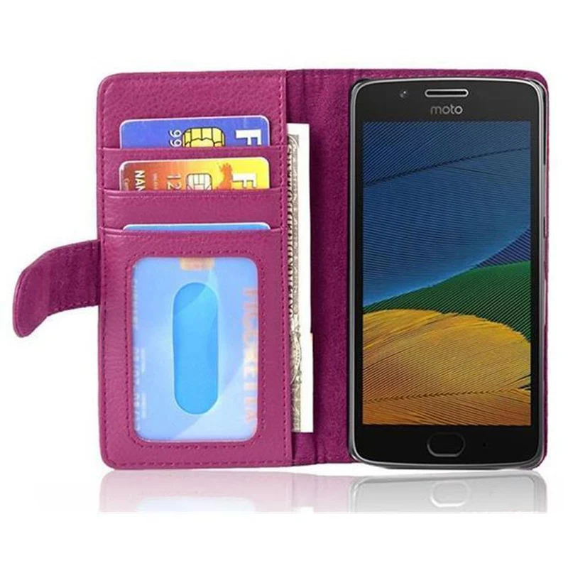 Cadorabo Hülle kompatibel mit Motorola MOTO G5 Schutzhülle mit Magnetverschluss und 3 Kartenfächern