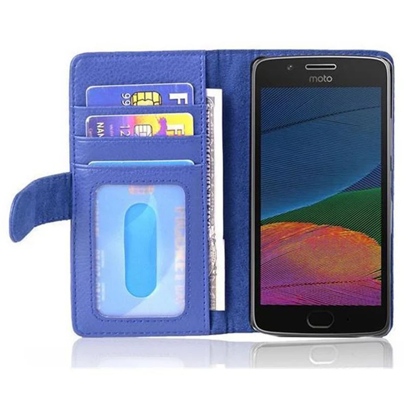 Cadorabo Hülle kompatibel mit Motorola MOTO G5 Schutzhülle mit Magnetverschluss und 3 Kartenfächern