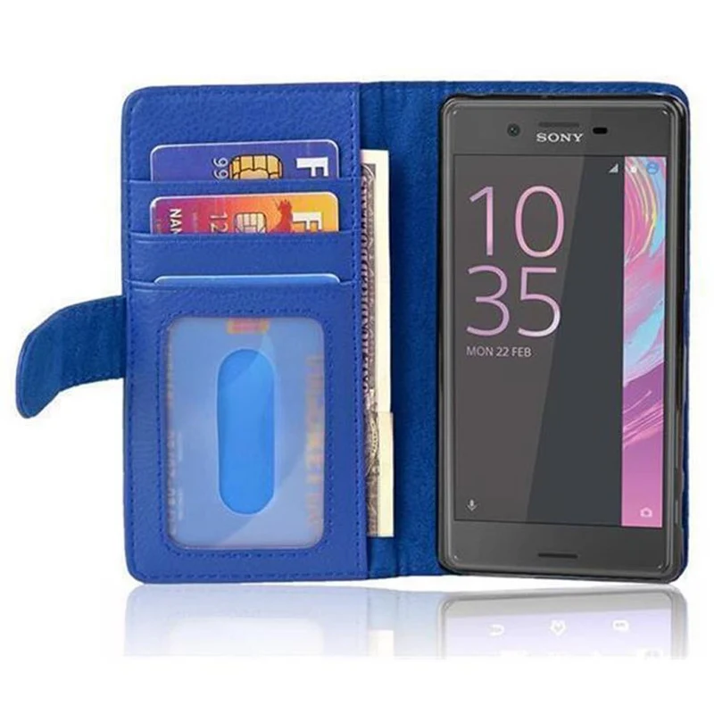 Cadorabo Hülle kompatibel mit Sony Xperia X PERFORMANCE Schutzhülle mit Magnetverschluss und 3 Kartenfächern