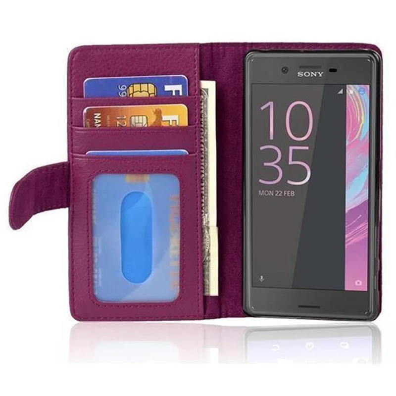 Cadorabo Hülle kompatibel mit Sony Xperia X Schutzhülle mit Magnetverschluss und 3 Kartenfächern