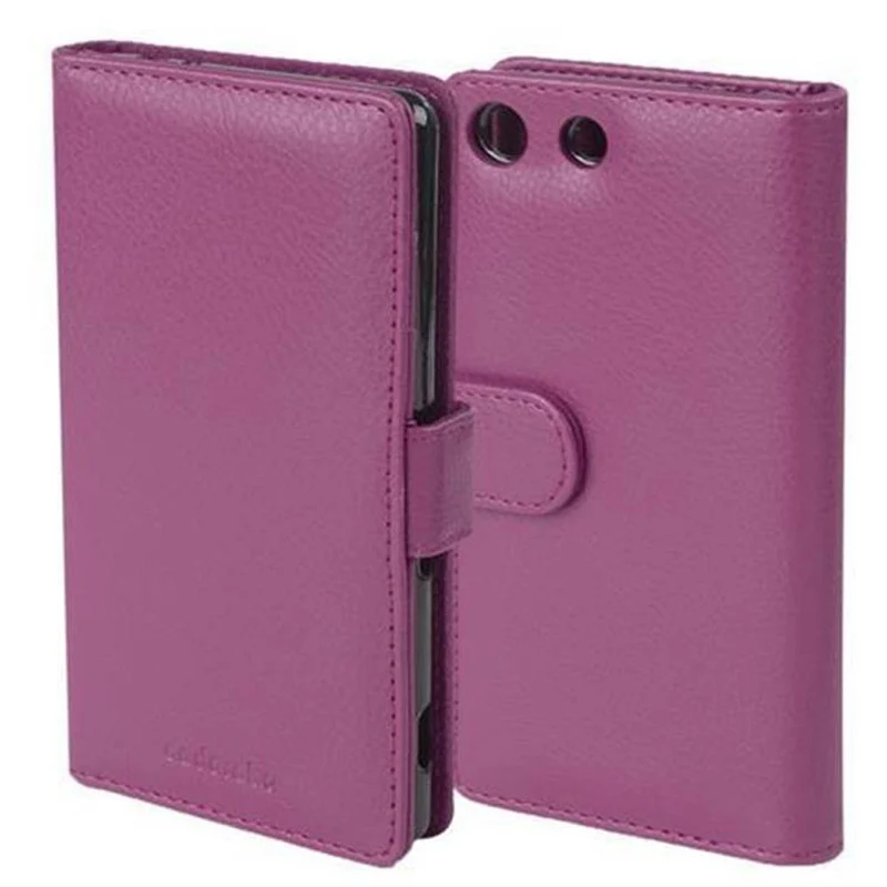 Cadorabo Hülle kompatibel mit Sony Xperia M5 Schutzhülle mit Magnetverschluss und 3 Kartenfächern