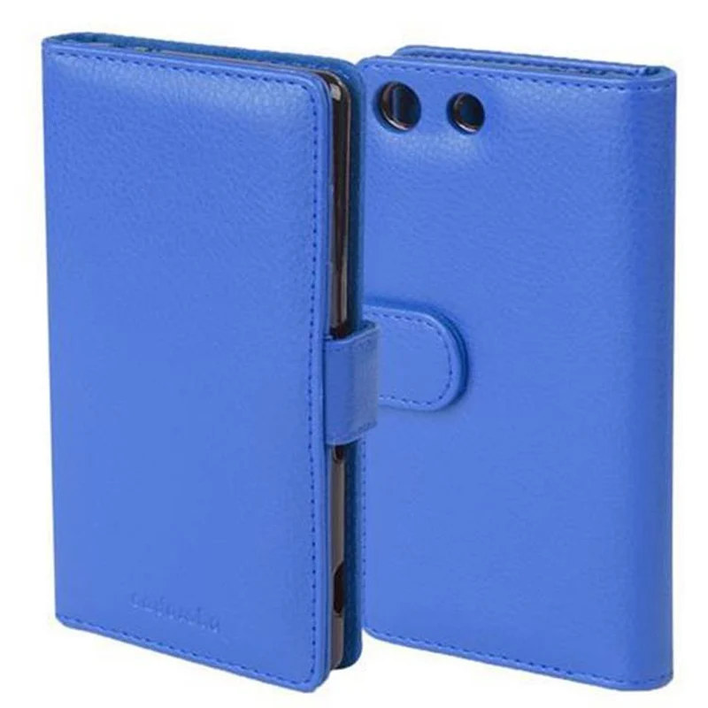 Cadorabo Hülle kompatibel mit Sony Xperia M5 Schutzhülle mit Magnetverschluss und 3 Kartenfächern