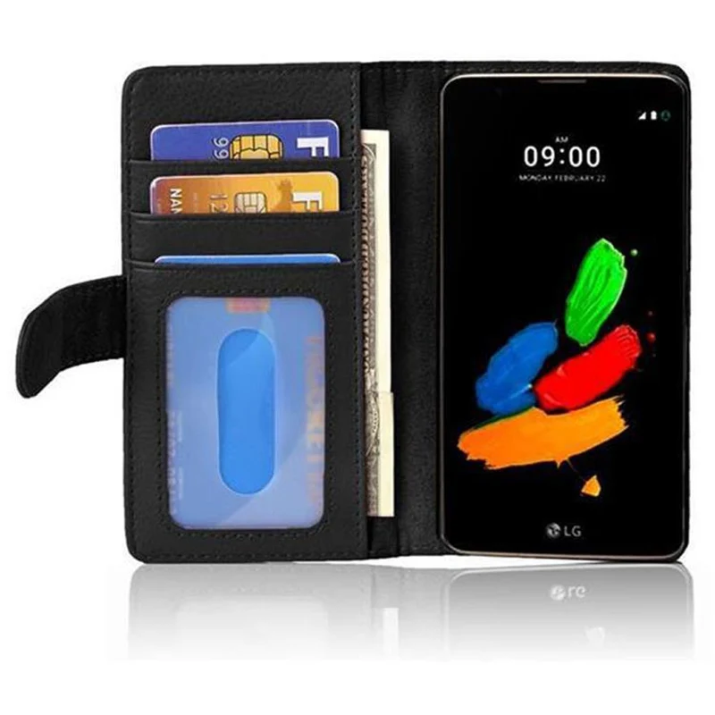 Cadorabo Hülle kompatibel mit LG K8 2016 Schutzhülle mit Magnetverschluss und 3 Kartenfächern