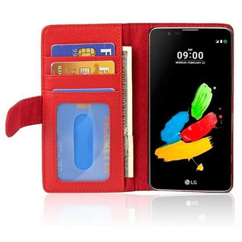 Cadorabo Hülle kompatibel mit LG K8 2016 Schutzhülle mit Magnetverschluss und 3 Kartenfächern