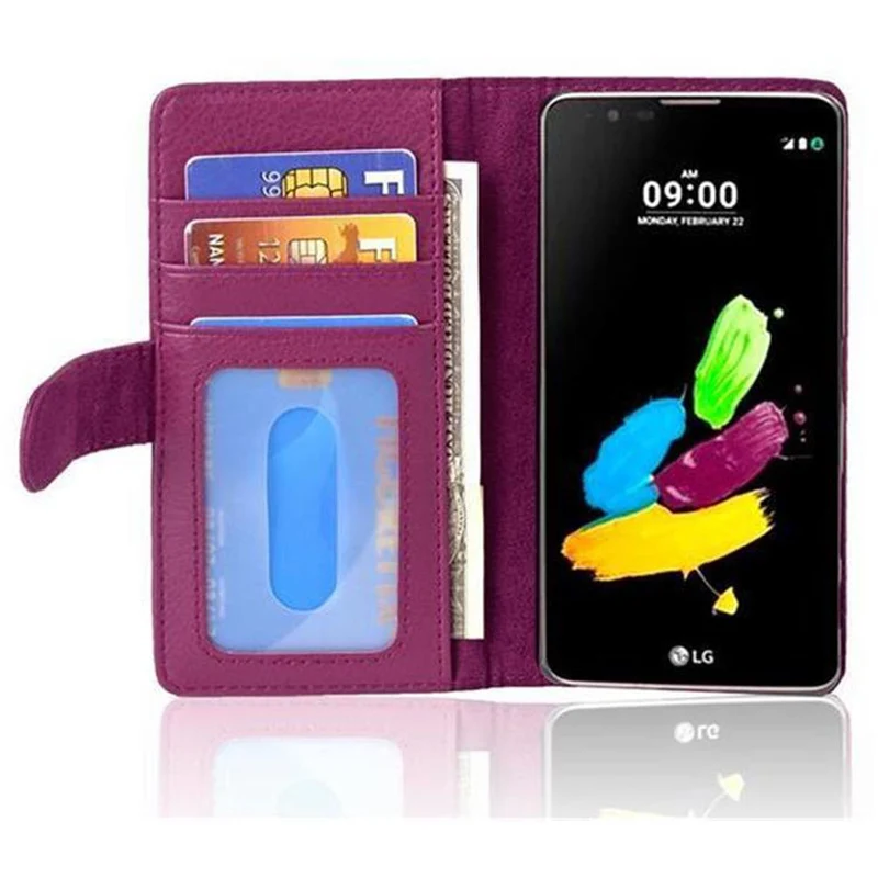 Cadorabo Hülle kompatibel mit LG K8 2016 Schutzhülle mit Magnetverschluss und 3 Kartenfächern