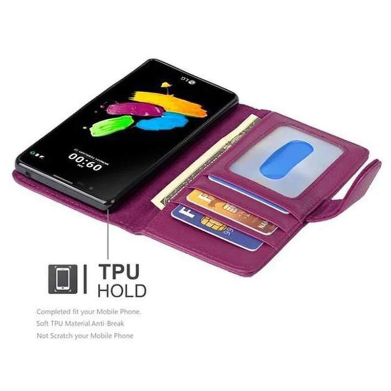 Cadorabo Hülle kompatibel mit LG K8 2016 Schutzhülle mit Magnetverschluss und 3 Kartenfächern