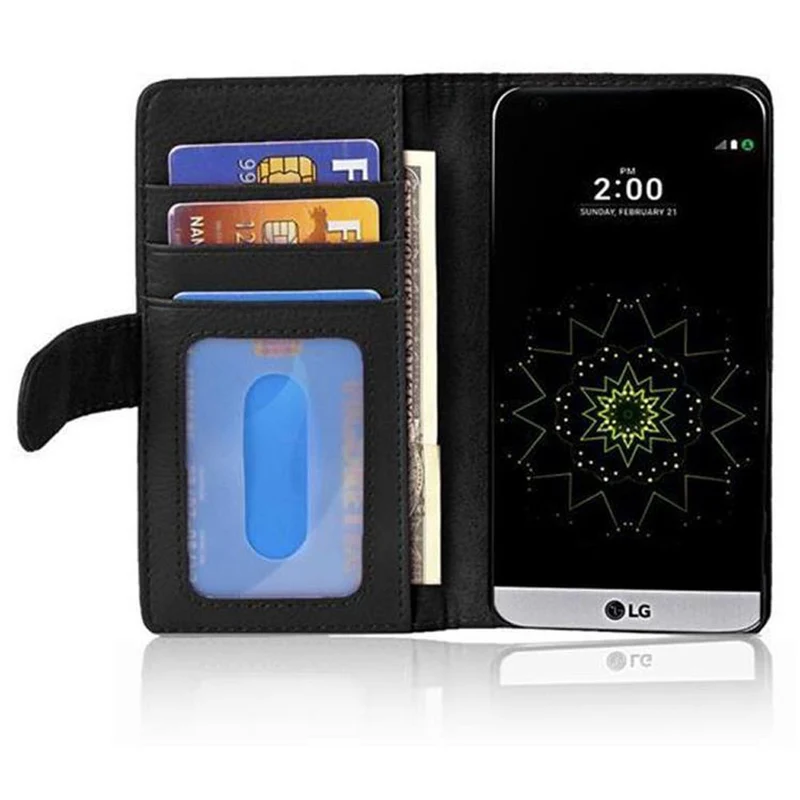 Cadorabo Hülle kompatibel mit LG G5 Schutzhülle mit Magnetverschluss und 3 Kartenfächern