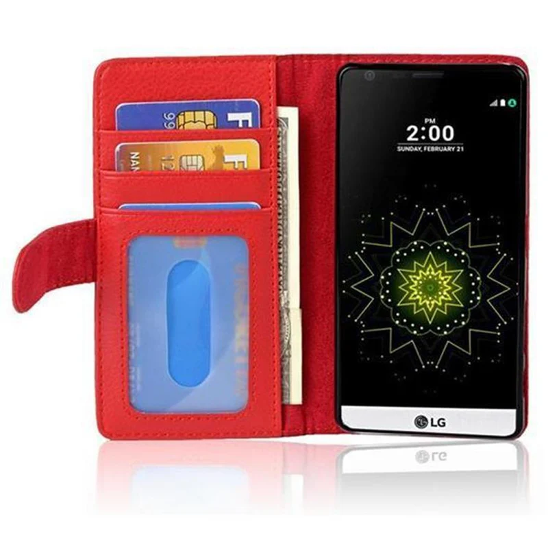 Cadorabo Hülle kompatibel mit LG G5 Schutzhülle mit Magnetverschluss und 3 Kartenfächern