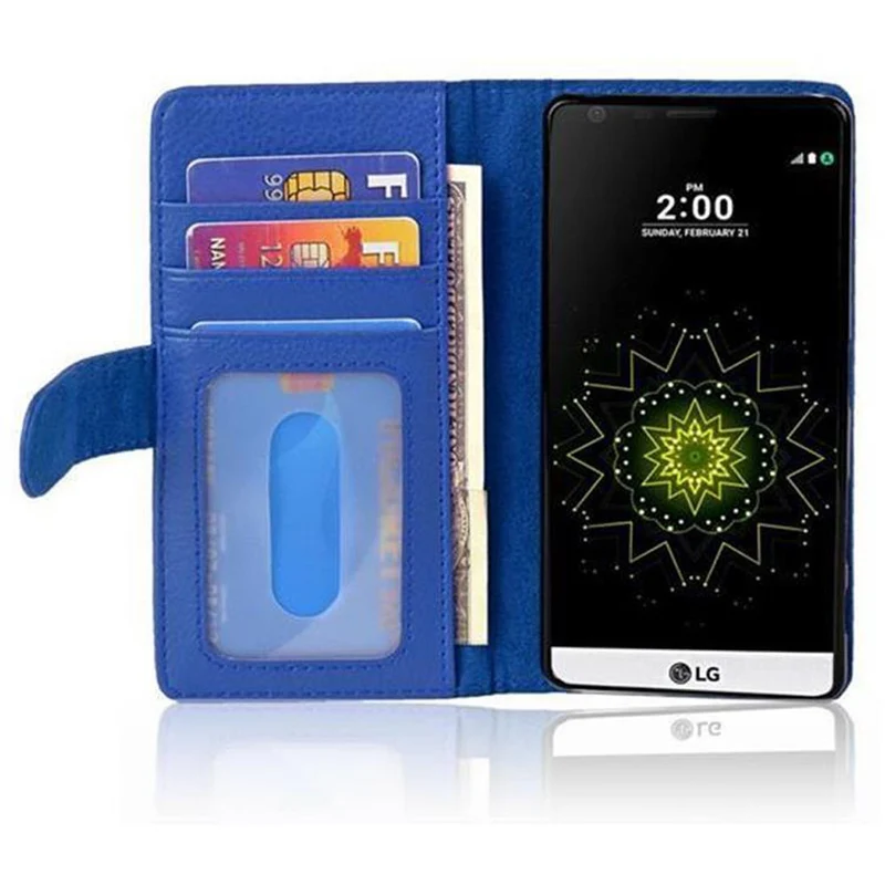 Cadorabo Hülle kompatibel mit LG G5 Schutzhülle mit Magnetverschluss und 3 Kartenfächern