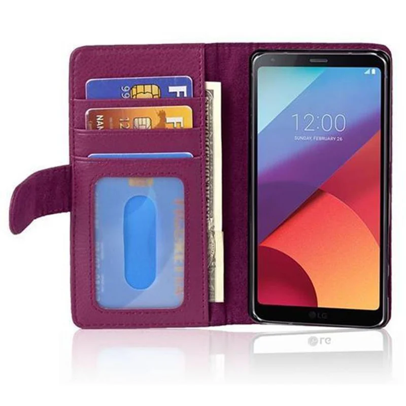 Cadorabo Hülle kompatibel mit LG G6 Schutzhülle mit Magnetverschluss und 3 Kartenfächern