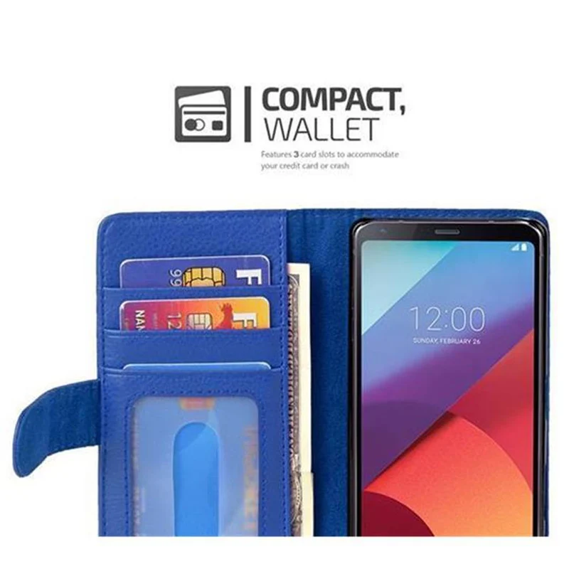 Cadorabo Hülle kompatibel mit LG G6 Schutzhülle mit Magnetverschluss und 3 Kartenfächern