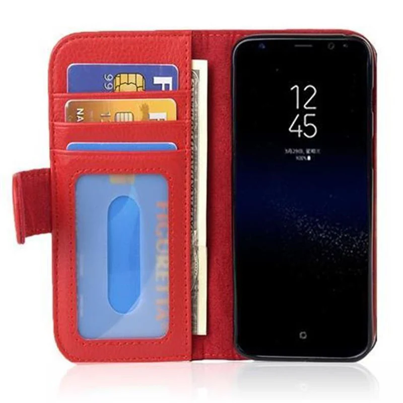 Cadorabo Hülle kompatibel mit Samsung Galaxy S8 Schutzhülle mit Magnetverschluss und 3 Kartenfächern