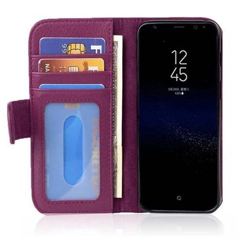 Cadorabo Hülle kompatibel mit Samsung Galaxy S8 Schutzhülle mit Magnetverschluss und 3 Kartenfächern