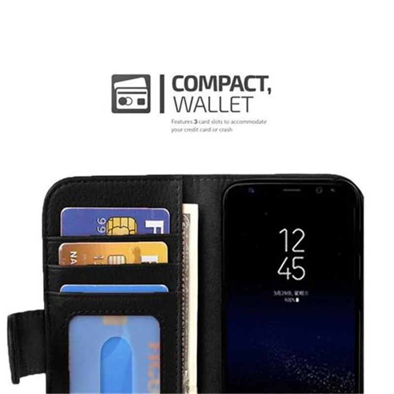 Cadorabo Hülle kompatibel mit Samsung Galaxy S8 Schutzhülle mit Magnetverschluss und 3 Kartenfächern