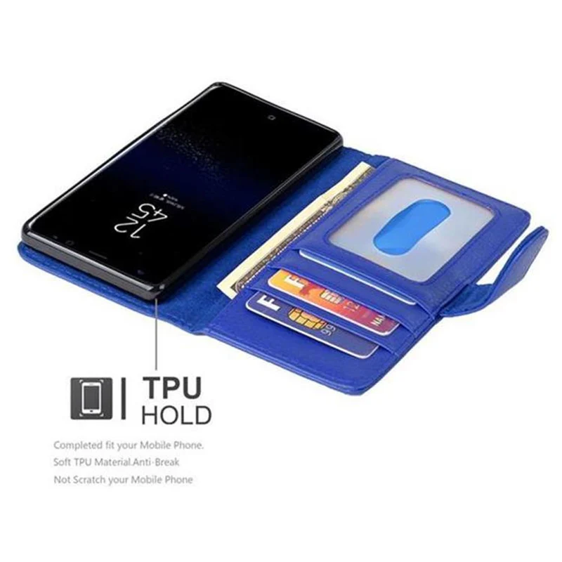 Cadorabo Hülle kompatibel mit Samsung Galaxy S8 Schutzhülle mit Magnetverschluss und 3 Kartenfächern