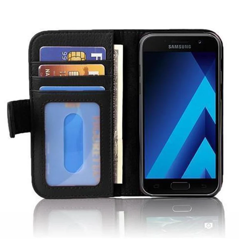 Cadorabo Hülle kompatibel mit Samsung Galaxy A5 2017 Schutzhülle mit Magnetverschluss und 3 Kartenfächern