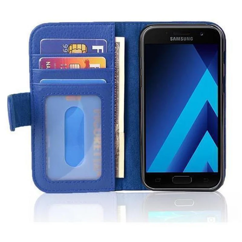 Cadorabo Hülle kompatibel mit Samsung Galaxy A3 2017 Schutzhülle mit Magnetverschluss und 3 Kartenfächern