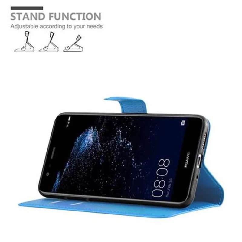 Cadorabo Hülle kompatibel mit Huawei P10 LITE Schutzhülle mit Magnetverschluss, Standfunktion und Kartenfach