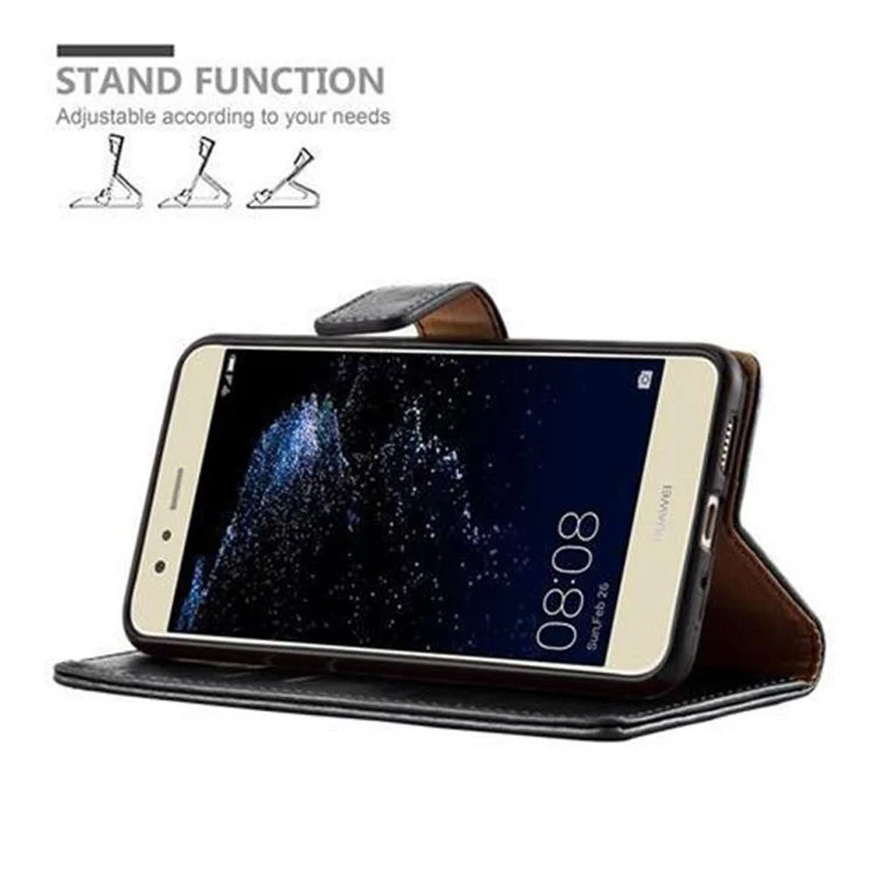 Cadorabo Hülle kompatibel mit Huawei P10 LITE Schutzhülle mit Magnetverschluss, Standfunktion und Kartenfach