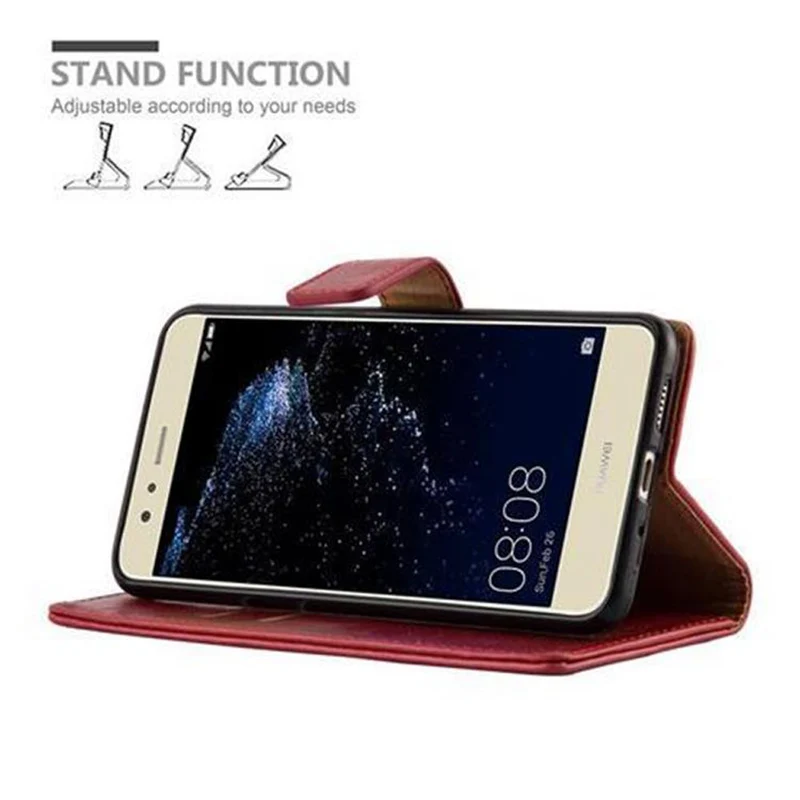 Cadorabo Hülle kompatibel mit Huawei P10 LITE Schutzhülle mit Magnetverschluss, Standfunktion und Kartenfach
