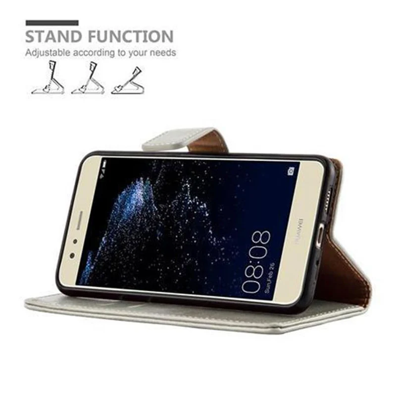 Cadorabo Hülle kompatibel mit Huawei P10 LITE Schutzhülle mit Magnetverschluss, Standfunktion und Kartenfach