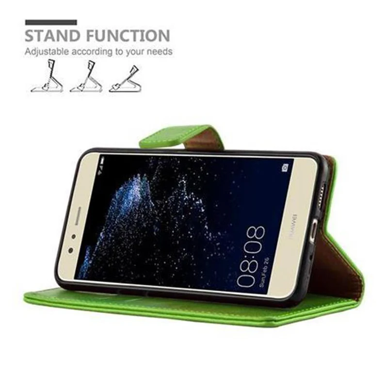 Cadorabo Hülle kompatibel mit Huawei P10 LITE Schutzhülle mit Magnetverschluss, Standfunktion und Kartenfach