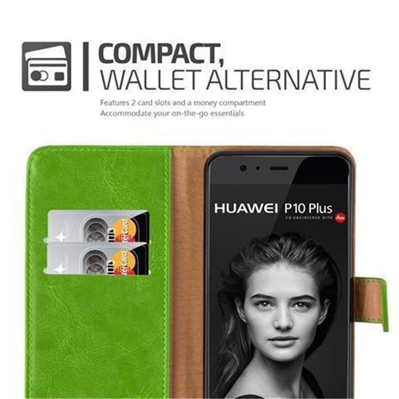 Cadorabo Hülle kompatibel mit Huawei P10 Schutzhülle mit Magnetverschluss, Standfunktion und Kartenfach
